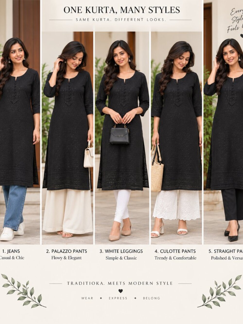 Black Sequin Embroidered Long Kurti Dress